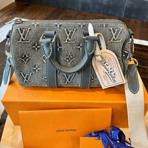 Louis Vuitton Keepall Bandoulière 25 Monogram Washed Denim Canvas